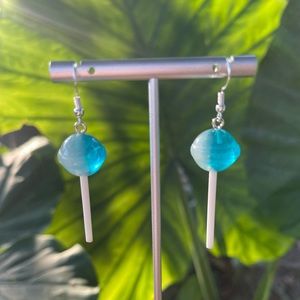 Blue Lollipop Earrings, Cute Jewelry
